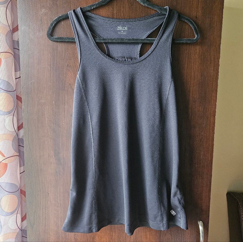 ZELOS Women's Black Racerback Activewear Tank Top
